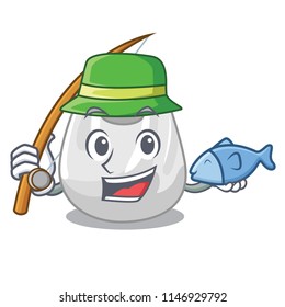 Fishing plastic bag mascot cartoon