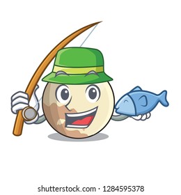 Fishing Pluto cartoon planet above the sky