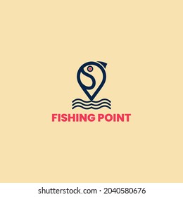 fishing point logo template, Fish logo template. Creative vector symbol of a fishing club or online shop.