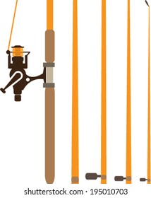 Fishing Pole sections vector