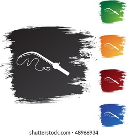 Fishing Pole web button isolated on a background.