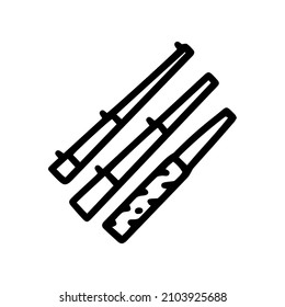fishing poles line vector doodle simple icon