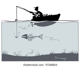 Fishing in poor environment.