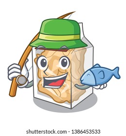 Fishing pork rinds in the mascot shape