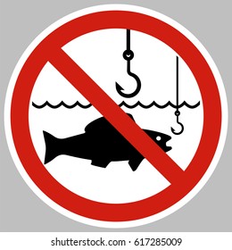 Fishing is prohibited on this territory.
An informative warning sign, human actions in the water area.