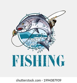 Fishing quote saying - Even jesus Had A Fish Story. Fishing T shirt vintage typography. Hunting t shirt for Summer and Outdoor.