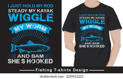 Fishing Quote Typhography vector t-shirt design template.