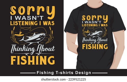Fishing Quote Typhography vector t-shirt design template.