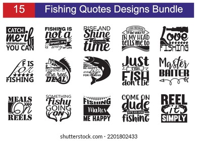 Fishing Quotes Svg Cut Files Designs Stock Vector (Royalty Free ...