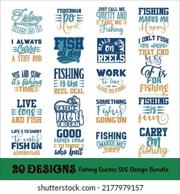 Fishing Quotes SVG Design Bundle