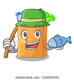 Fishing realistic food in a bag character