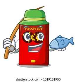 Fishing red passport on the mascot table