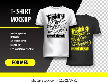 Fishing is the Reel Deal, T-Shirt template, fully editable.