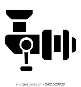 fishing reel Glyph Icon Background White