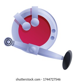 Fishing reel icon. Cartoon of fishing reel vector icon for web design isolated on white background
