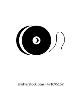 Fishing reel icon in simple style on a white background