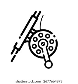 Icono de carrete de pesca - icono de Vector