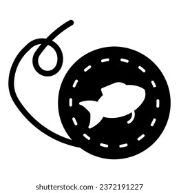 Fishing reel solid icon. Scaffold thread vector illustration isolated on white. Skein of thread glyph style design, designed for web and app. Eps 10