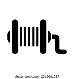 Fishing Reel Vector Glyph Icon For Personal And Commercial Use.
