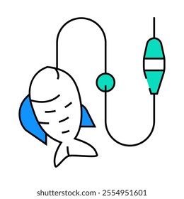 fishing for relax line icon vector. fishing for relax sign. isolated symbol illustration