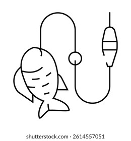 fishing for relax line icon vector. fishing for relax sign. isolated contour symbol black illustration
