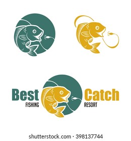 fishing resort badges and design elements