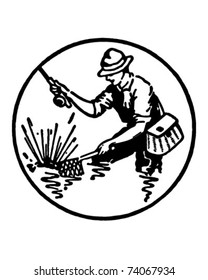 Fishing - Retro Ad Art Illustration