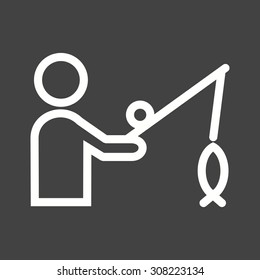 Fishing, river, nature icon vector image. Can also be used for activities. Suitable for use on web apps, mobile apps and print media.