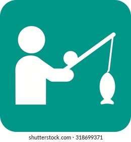 Fishing, river, nature icon vector image. Can also be used for activities. Suitable for use on web apps, mobile apps and print media.