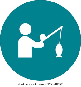 Fishing, river, nature icon vector image. Can also be used for activities. Suitable for use on web apps, mobile apps and print media.