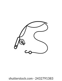 fishing road icon, vector best line icon.