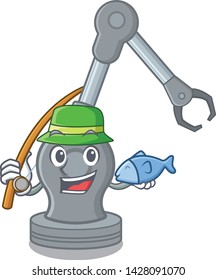 Fishing robotic arm machine in the mascot