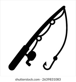 Fishing Rod Adventure A Silhouette of angling hook line black and white leisure hobby sport and