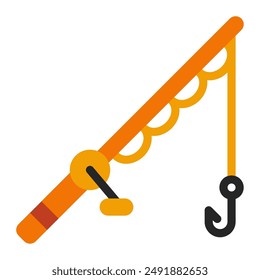 Fishing Rod camping holiday icon illustration