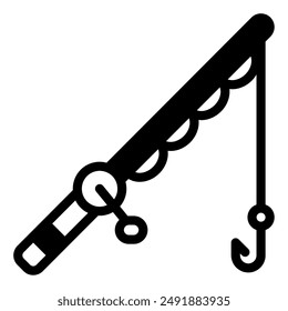 Fishing Rod camping holiday icon illustration