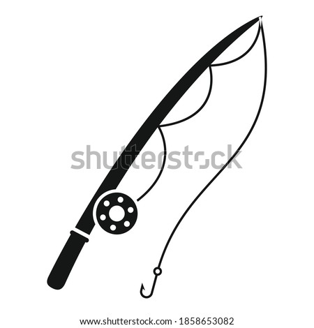 Fishing rod camping icon. Simple illustration of fishing rod camping vector icon for web design isolated on white background