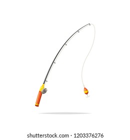 Fishing rod cartoon vector isolated