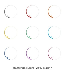  Fishing rod circle icon isolated on white background. Set icons colorful