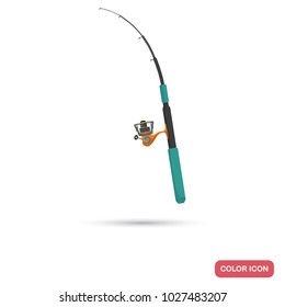 Fishing rod for fishing color flat icon