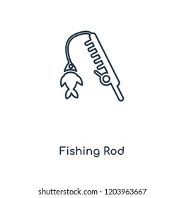 Fishing Rod concept line icon. Linear Fishing Rod concept outline symbol design. This simple element illustration can be used for web and mobile UI/UX.