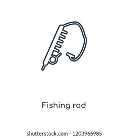 Fishing rod concept line icon. Linear Fishing rod concept outline symbol design. This simple element illustration can be used for web and mobile UI/UX.