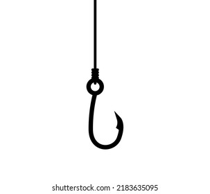 Fishing rod drawing web icon, black and white logo