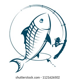 Fishing rod with fish catches