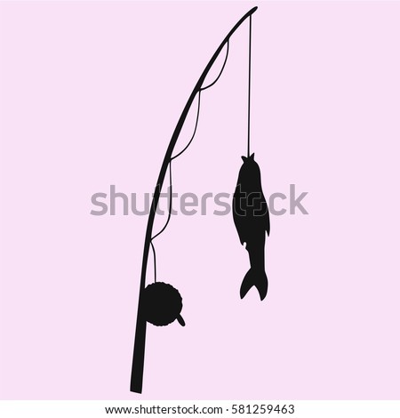 Download Fishing Rod Fish Silhouette Vector Isolated Stock Vector ...