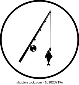 fishing rod and fish symbol