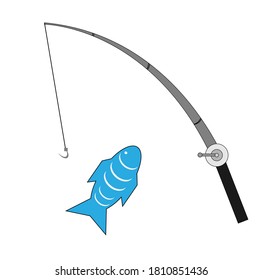 Fishing Rod and fish vector