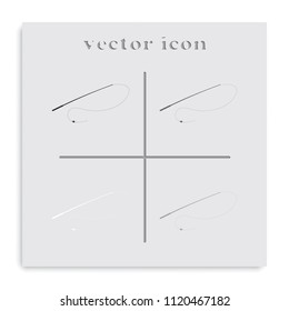 Fishing rod flat black and white vector icon.