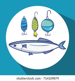 fishing rod with hook and nylon to catch seafood