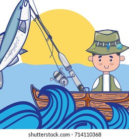 fishing rod with hook and nylon to catch seafood