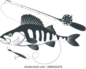 Fishing rod for ice fishing with bait. Fish winter catch